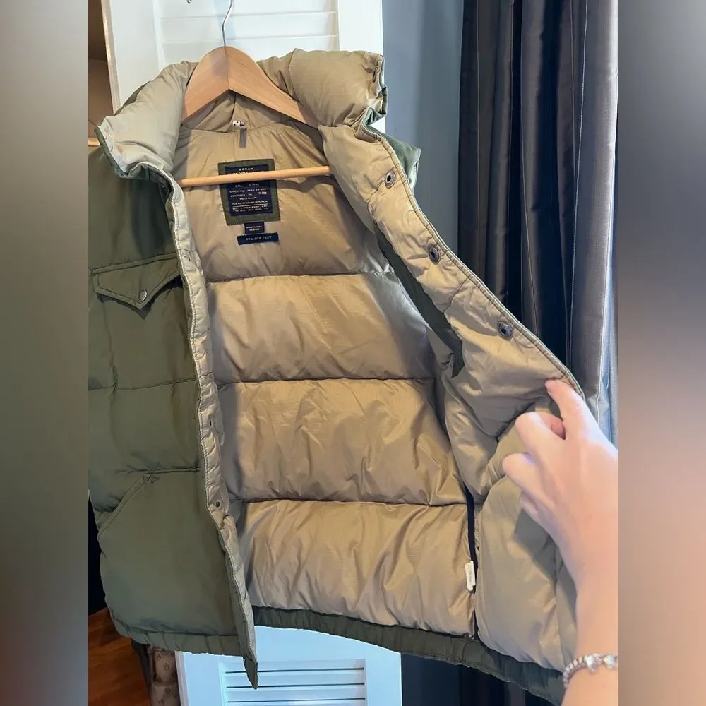 J. Crew Boulder Vest Expedition Down in Olive Green